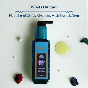 Blue Nectar Kumkumadi Brightening Face Wash with Saffron for Women & Men | Sulphate free Anti Pimple Face Cleanser (200 ml)